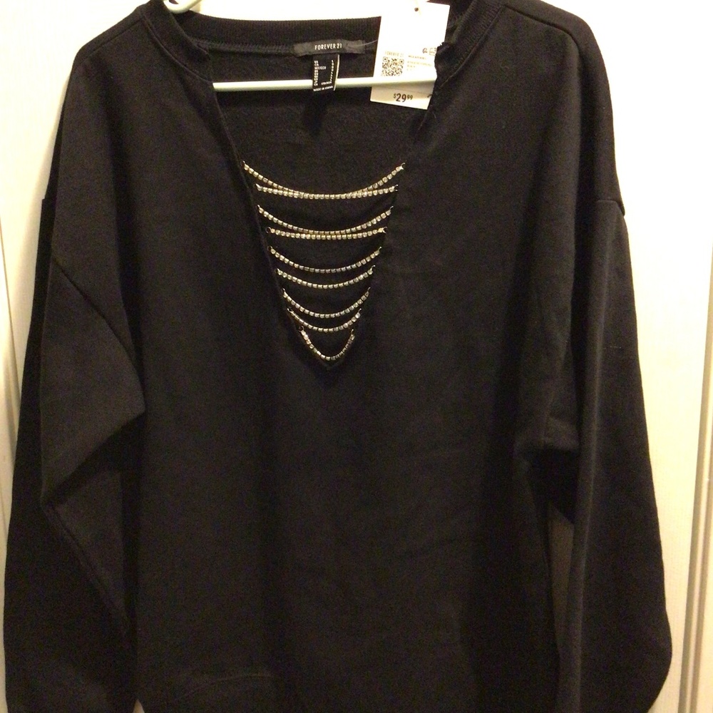 Forever 21, black with faux crystal